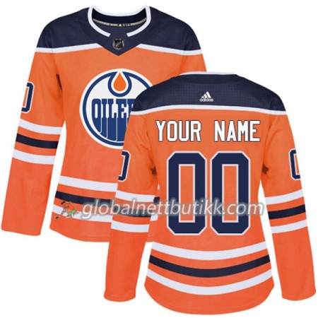 Edmonton Oilers Hockeydrakt Custom 2017-2018 Orange Adidas Authentic - Dame